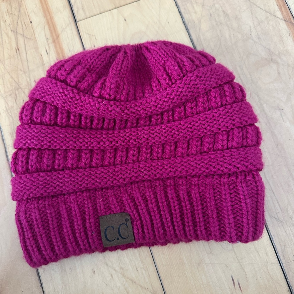 C.C Fuchsia Knit Beanie